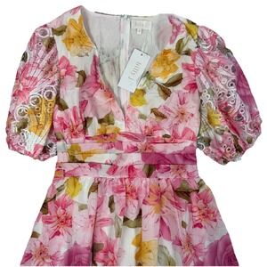 Billy J Solana Mini Dress‎ Womens Size 10 Pink Gold Floral NWT New